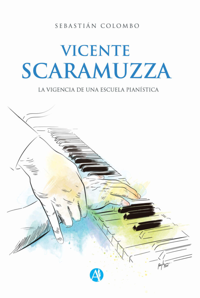 Portada del libro de Sebastian Colombo sobre la escuela de piano Scaramuzza