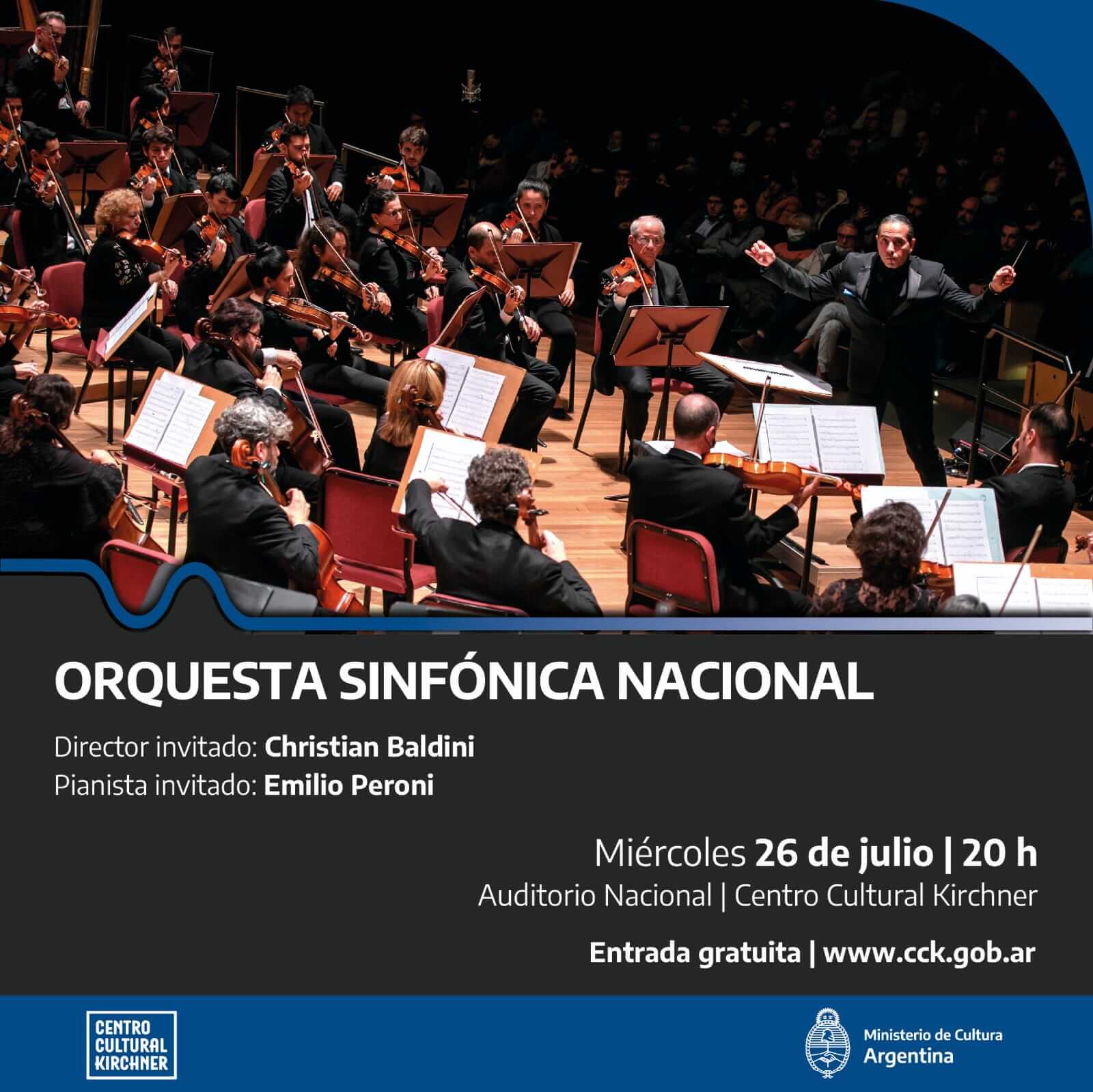 Flyer orquesta sinfónica nacional julio 2023