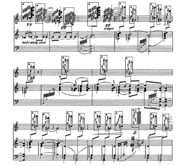 Partitura de la sonata Concord de Charles Ives